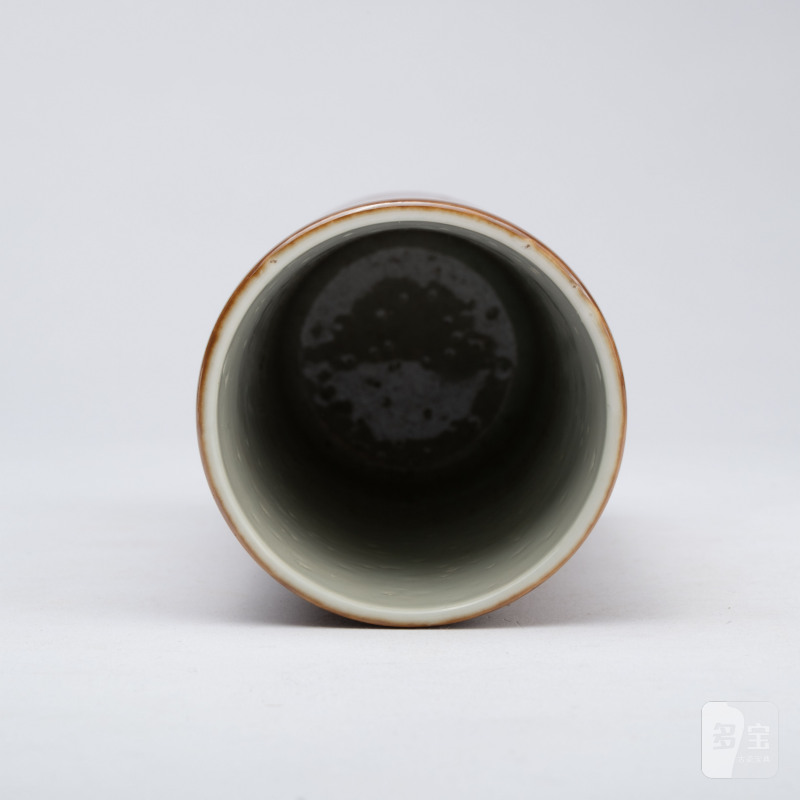    清 紫金釉筆筒 - 图5